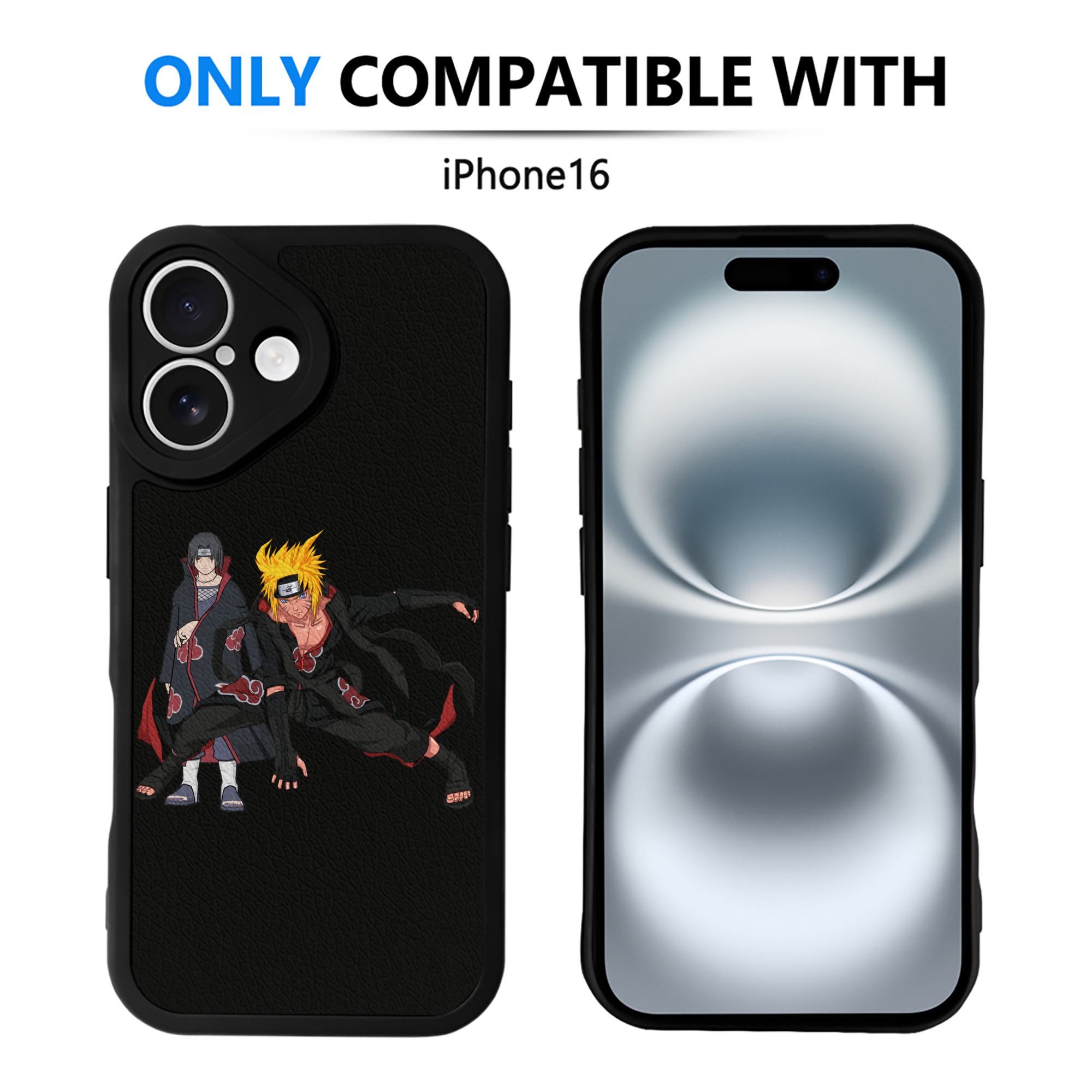 （画像用） NARUTO -ナルト- うずまき ナルト Uzumaki Naruto 【iPhone 16シリーズ対応】シリコンスマホケース（レザー調） 材質：シリコン